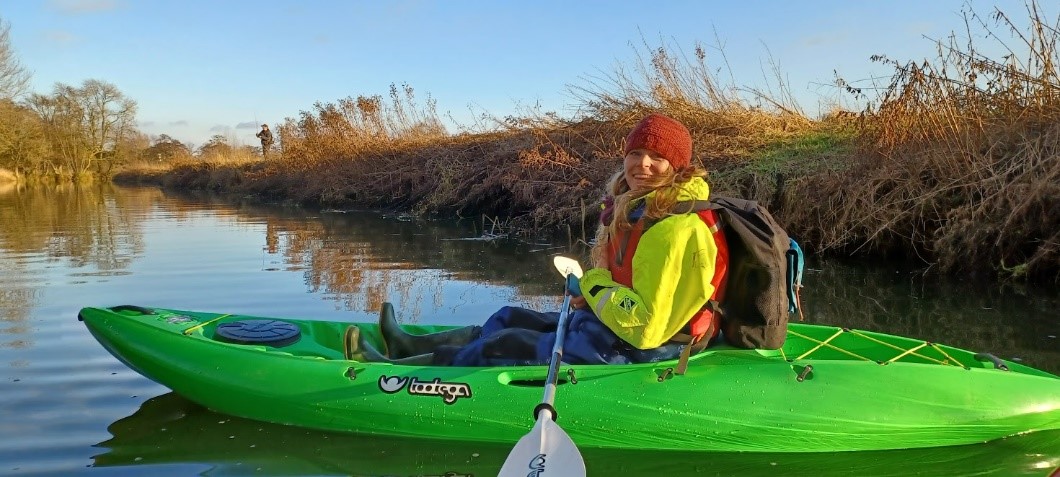 Volunteer Kate Jackson helping to survey in Ellingham Dec -2022